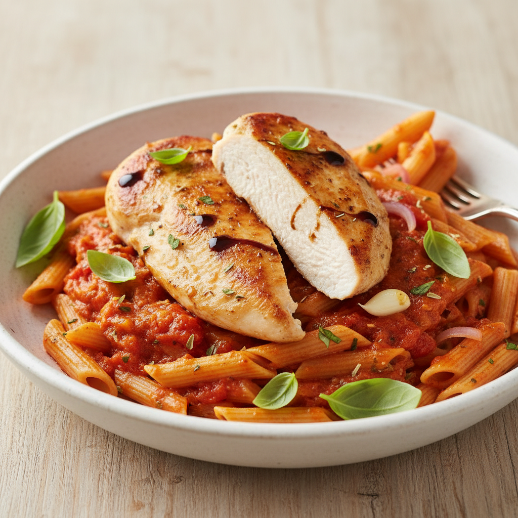 Award-Winning Tuscan Sunset Penne with Seared Chicken