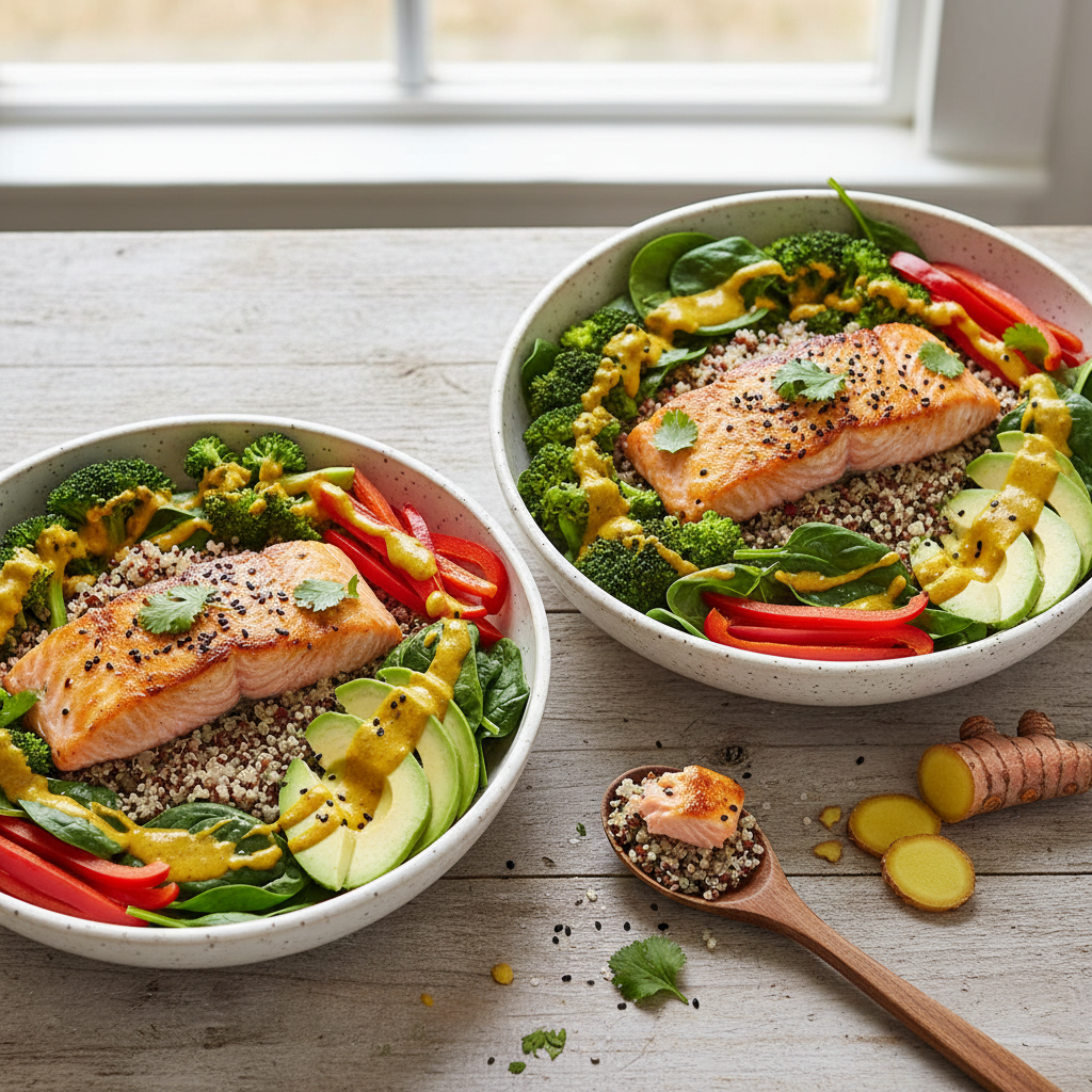 Golden Glow Salmon Power Bowls