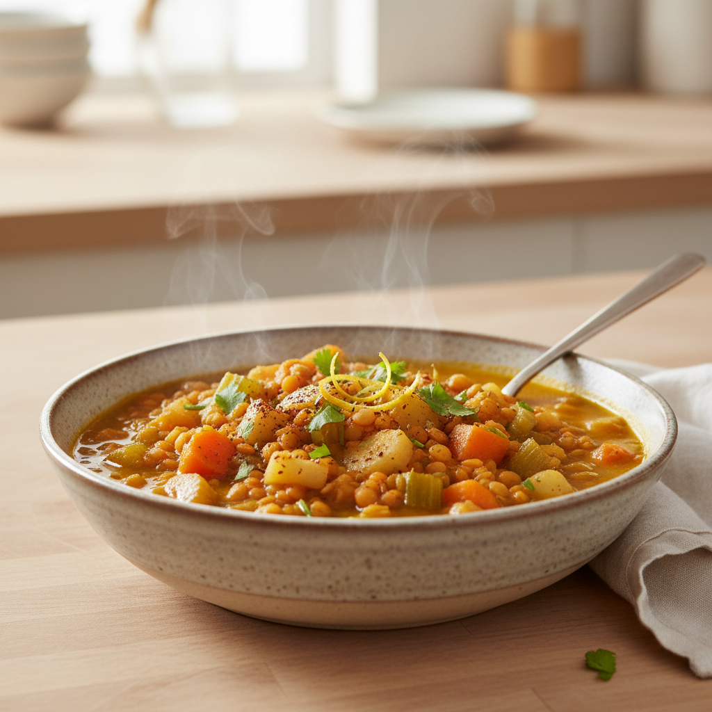 Golden Root & Red Lentil Harmony Stew