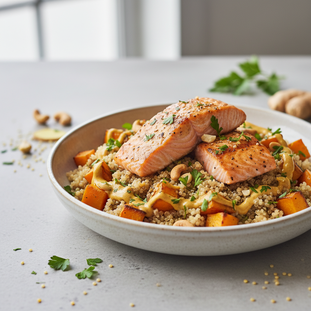 Golden Serenity Salmon & Butternut Quinoa Bowl