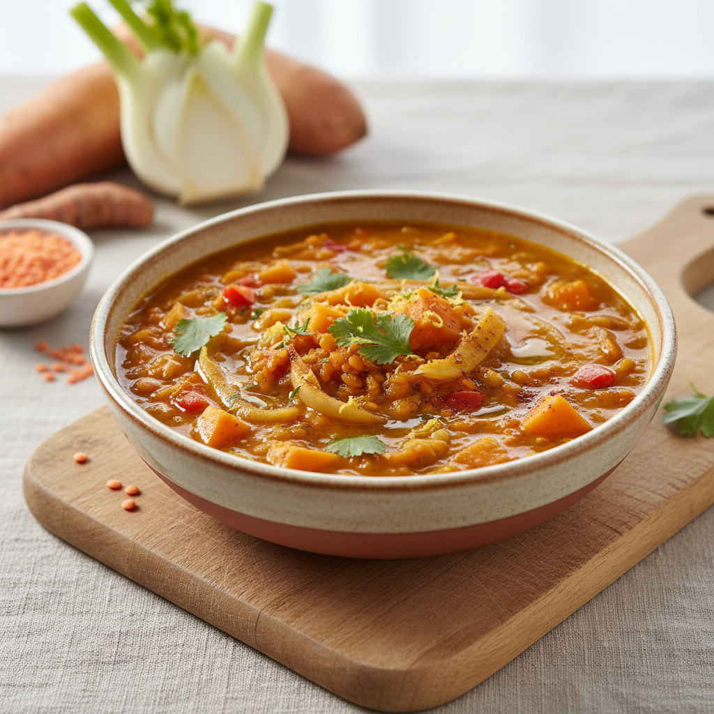 Golden Sunset Lentil & Fennel Stew