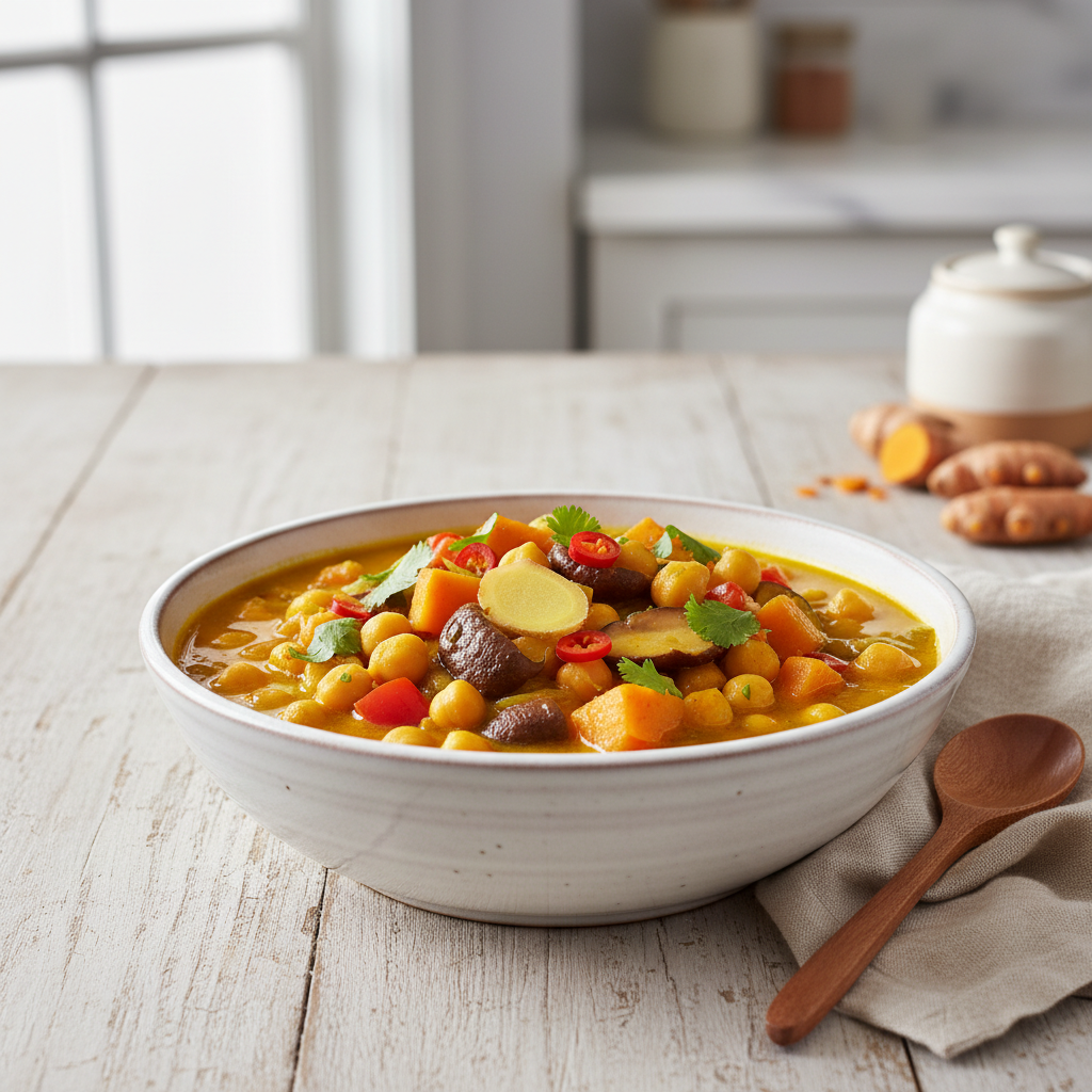 Golden Sunset Turmeric & Ginger Chickpea Stew