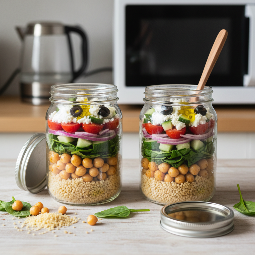 Mediterranean Chickpea & Couscous Power Jars