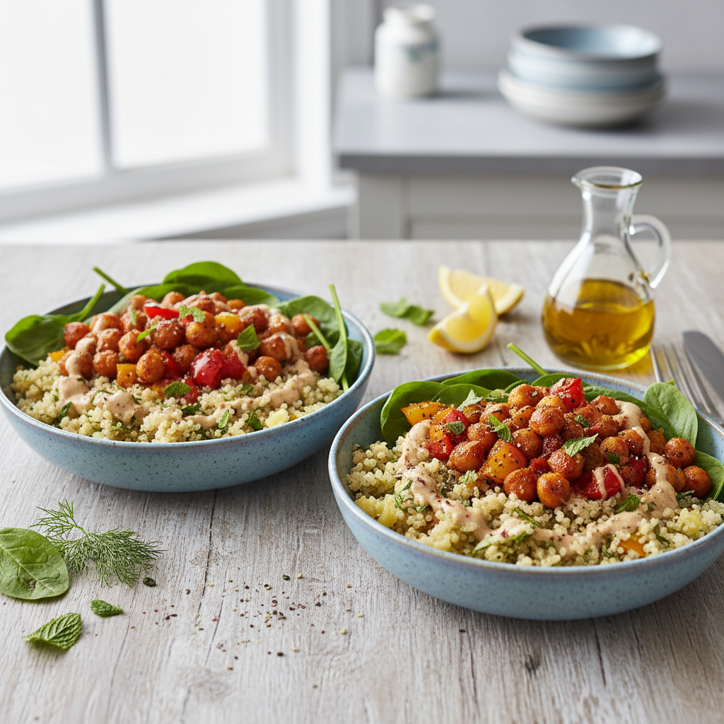 Mediterranean Sunset Quinoa Bowls