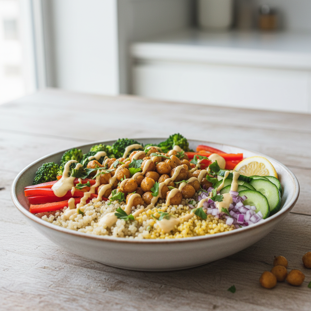 Millet & Quinoa Power Bowl with Lemon-Tahini Dressing