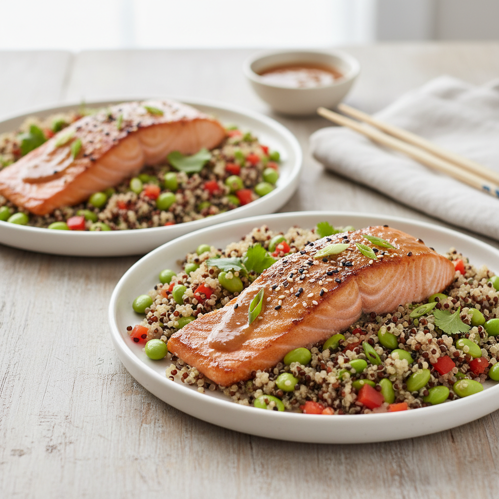 Miso-Glazed Salmon with Quinoa & Edamame