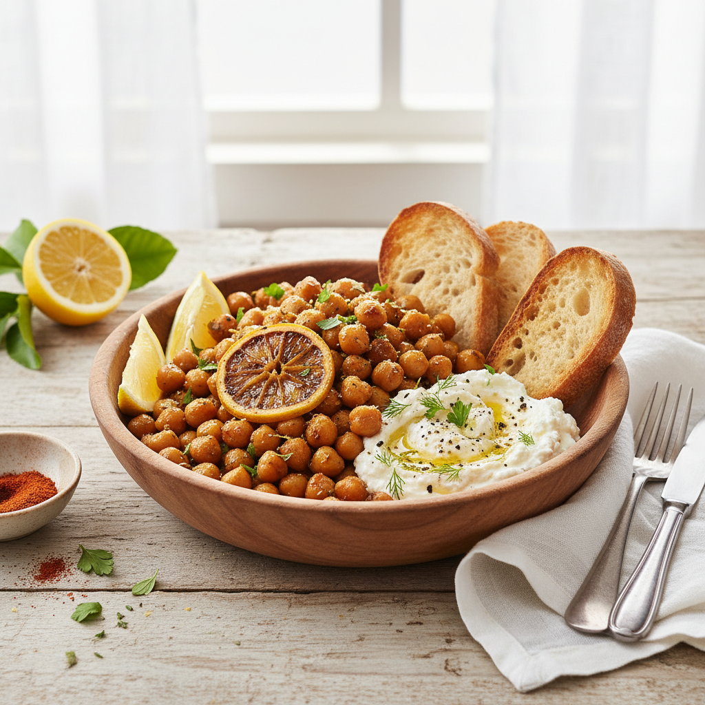 Smoky Lemon Chickpea & Whipped Feta Bowl