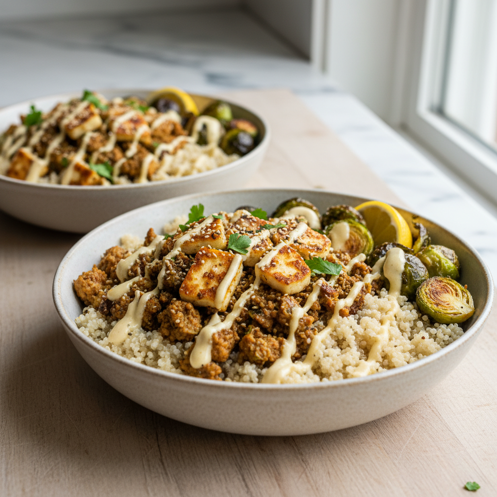 Za'atar Turkey & Halloumi Power Bowls