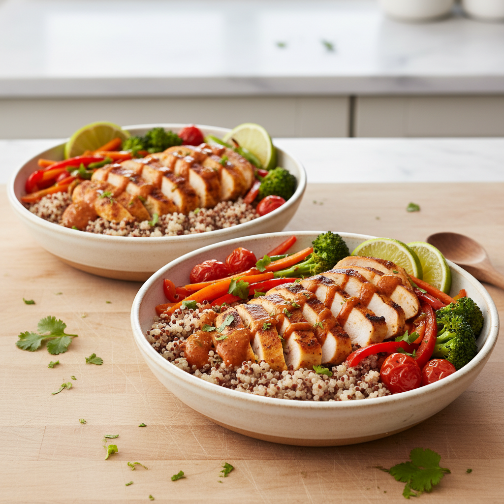 Zesty Harissa Chicken & Quinoa Power Bowls
